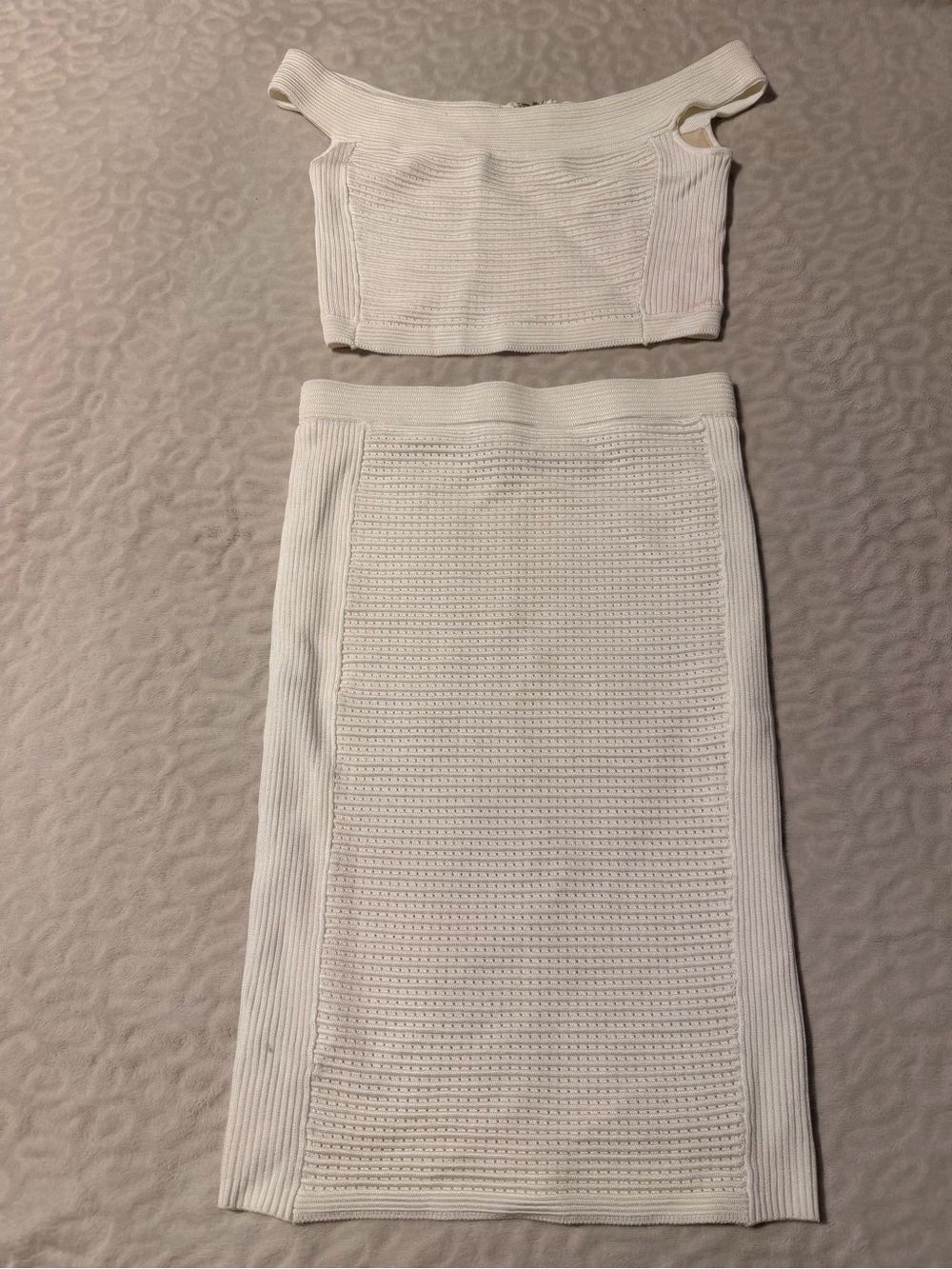 Bebe White Knit Pencil Skirt size S - Picture 7 of 8